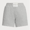 Graue Fleece-Shorts mit Ralph Lauren-Logo für Damen