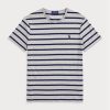 Graue Herren Ralph Lauren Custom Slim Striped Soft Cotton T Shirts