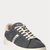 Graue Herren-Sneakers aus Flanell von Ralph Lauren Heritage Court II