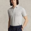 Graue Poloshirts aus Baumwolle und Leinen im Slim Fit von Ralph Lauren für Herren