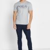 Graue Poloshirts mit Rundhalsausschnitt und Logo für Herren von Ralph Lauren