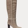 Graue Ralph Lauren Aubri Wildlederstiefel für Damen Graue Ralph Lauren Aubri Wildlederstiefel für Damen