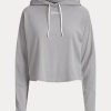 Graue Ralph Lauren Cropped-Sweatshirts aus Baumwolljersey für Damen