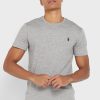 Graue Ralph Lauren Essential T-Shirts mit Rundhalsausschnitt für Herren
