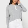 Graue Ralph Lauren Strickoberteile mit Rundhalsausschnitt für Damen