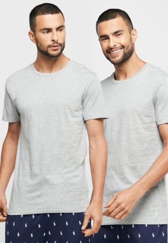 Graue Ralph Lauren T-Shirts mit Rundhalsausschnitt im 3er-Pack für Herren