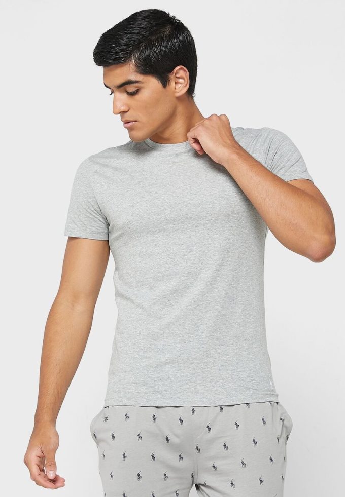 Graue Ralph Lauren T-Shirts mit Rundhalsausschnitt im 3er-Pack für Herren