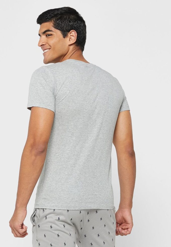Graue Ralph Lauren T-Shirts mit Rundhalsausschnitt im 3er-Pack für Herren