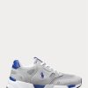 Graue / Royalblaue Ralph Lauren Jogger Wildleder & Mesh Sneakers für Herren