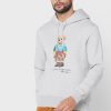 Grauer bedruckter Kapuzenpullover von Ralph Lauren für Herren