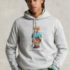 Grauer Fleece-Hoodie mit Polo Bear von Ralph Lauren für Herren