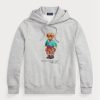 Grauer Fleece-Hoodie mit Polo Bear von Ralph Lauren für Herren
