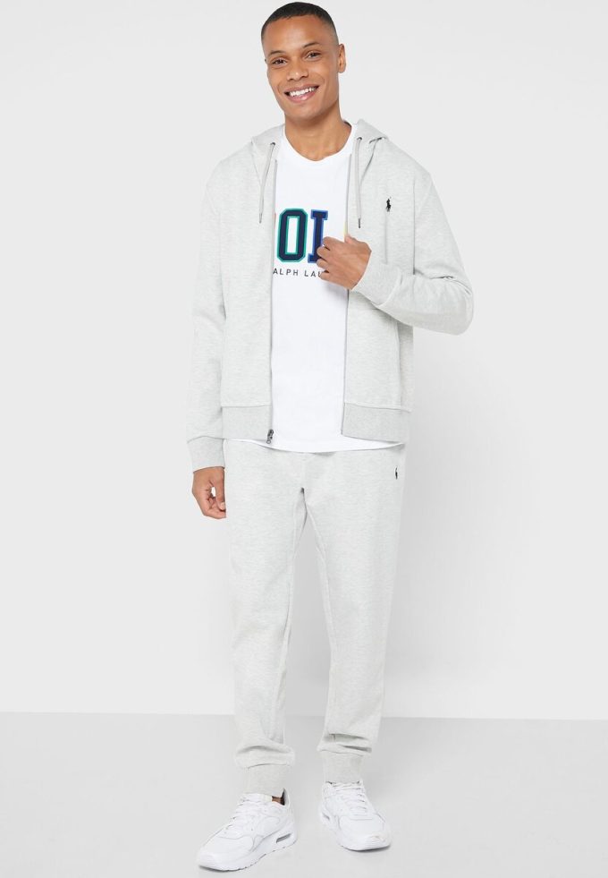 Grauer Ralph Lauren Essential Hoodie für Herren