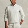 Graues Ralph Lauren Doppelstrick-Pullover-Sweatshirt für Herren