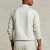Graues Ralph Lauren Doppelstrick-Pullover-Sweatshirt für Herren