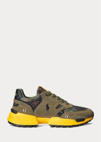 Grün / Camo Ralph Lauren Jogger Wildleder & Camo Ripstop Sneakers für Herren