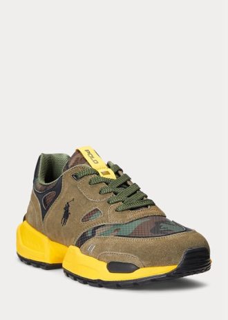 Grün / Camo Ralph Lauren Jogger Wildleder & Camo Ripstop Sneakers für Herren