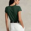 Grüne Damen Ralph Lauren Equestrian Appliqué Logo Jersey T-Shirts