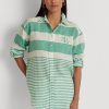 Grüne gestreifte Oversize-Leinenhemden von Ralph Lauren für Damen