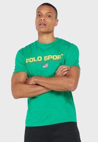 Grüne Herren Ralph Lauren Logo Rundhals T-Shirts