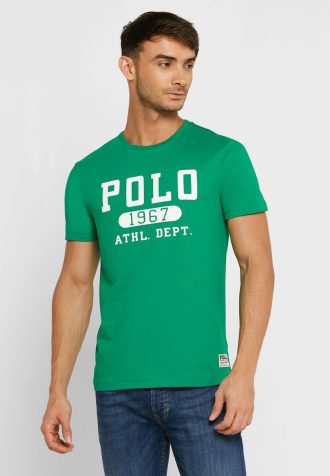 Grüne Herren Ralph Lauren Logo Rundhals T-Shirts