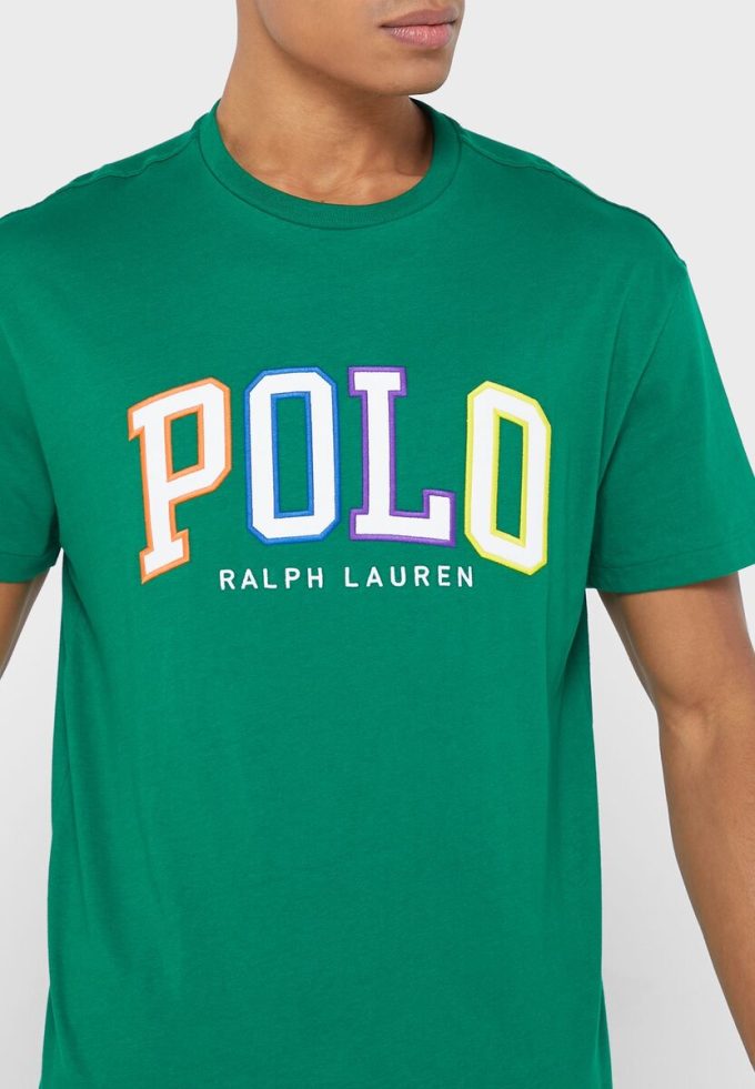 Grüne Herren Ralph Lauren Logo Rundhals T-Shirts Grüne Herren Ralph Lauren Logo Rundhals T-Shirts