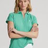 Grüne Poloshirts aus Piqué im Tailored Fit von Ralph Lauren für Damen