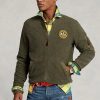 Grüne Ralph Lauren Bomberjacken aus gebürstetem Fleece für Herren