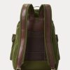 Grüne Ralph Lauren Canvas-Rucksäcke mit Lederbesatz für Herren