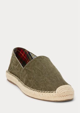 Grüne Ralph Lauren Cevio Washed Canvas Espadrille für Herren