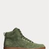 Grüne Ralph Lauren Court Wildleder-High-Top-Sneakers für Herren
