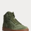 Grüne Ralph Lauren Court Wildleder-High-Top-Sneakers für Herren