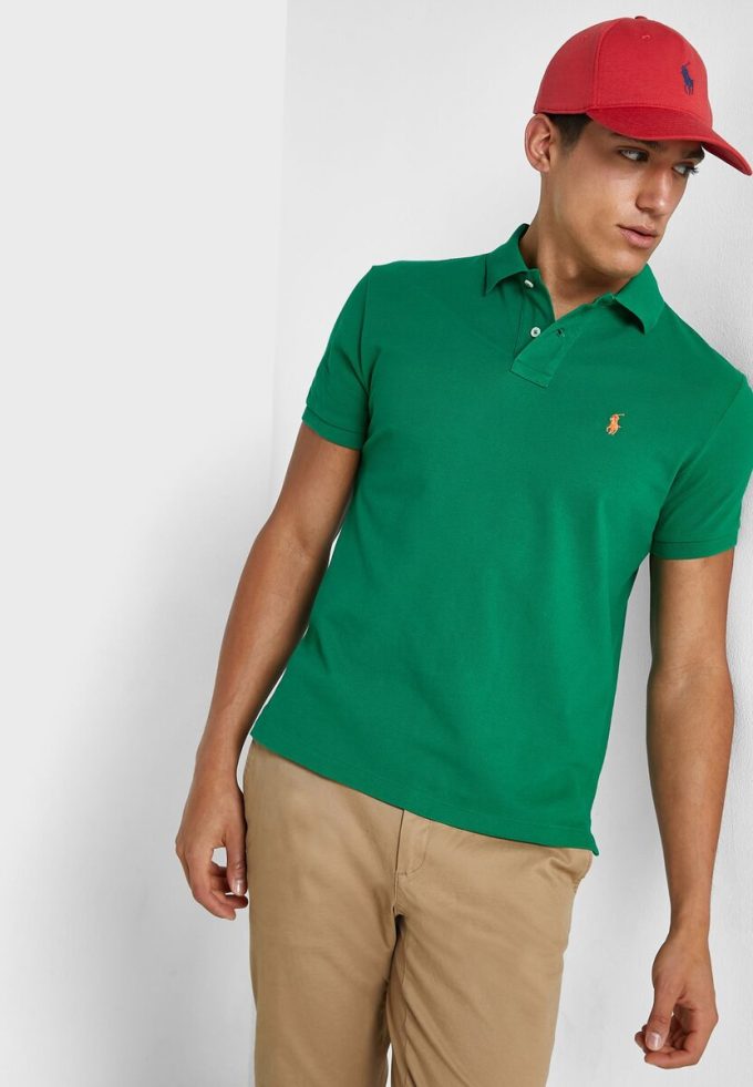 Grüne Ralph Lauren Essential Poloshirts für Herren