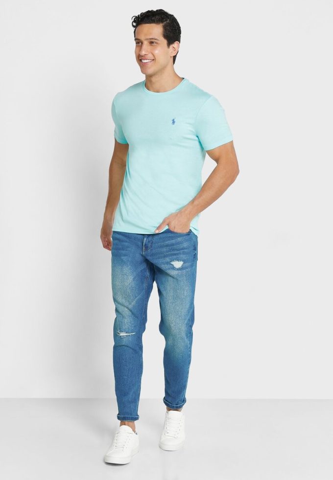 Grüne Ralph Lauren Essential T-Shirts mit Rundhalsausschnitt für Herren