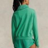 Grüne Ralph Lauren Fleece-Sweatshirts mit Rundhalsausschnitt für Damen