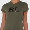 Grüne Ralph Lauren Graphic Rundhals-T-Shirts für Damen