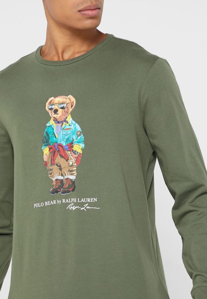 Grüne Ralph Lauren Graphic T-Shirts mit Rundhalsausschnitt für Herren