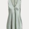 Grüne Ralph Lauren Gwinnett Washed Satin Blusenhemden für Damen