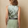 Grüne Ralph Lauren Gwinnett Washed Satin Blusenhemden für Damen