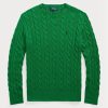 Grüne Ralph Lauren Herren Pullover mit Zopfmuster aus Baumwolle