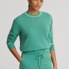 Grüne Ralph Lauren Kaschmirpullover mit Rundhalsausschnitt für Damen
