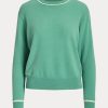 Grüne Ralph Lauren Kaschmirpullover mit Rundhalsausschnitt für Damen