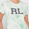 Grüne Ralph Lauren T-Shirts mit Rundhalsausschnitt und Grafik für Damen