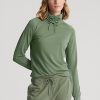 Grüne Ralph Lauren Trichterhals-Jersey-Pullover-Sweatshirts für Damen