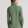 Grüne Ralph Lauren Trichterhals-Jersey-Pullover-Sweatshirts für Damen