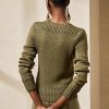 Grüne Ralph Lauren Verzierte Pullover aus Seidenmischung mit Rundhalsausschnitt für Damen