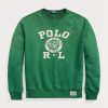 Grünes Fleece-Sweatshirt mit Ralph Lauren-Logo für Herren