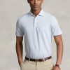 Hellblaue Poloshirts aus Baumwolle und Leinen im Slim Fit von Ralph Lauren für Herren