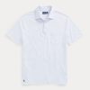 Hellblaue Poloshirts aus Baumwolle und Leinen im Slim Fit von Ralph Lauren für Herren