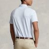 Hellblaue Poloshirts aus Baumwolle und Leinen im Slim Fit von Ralph Lauren für Herren